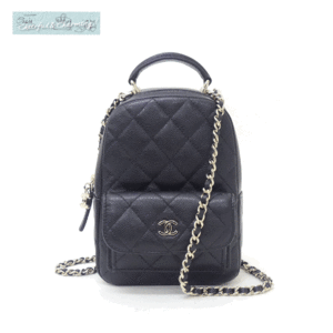 新作 Sランク CHANEL マトラッセクラシックミニバックパック ブラック ゴールド金具 グレインカーフ 2WAY AP3753 24C 国内購入