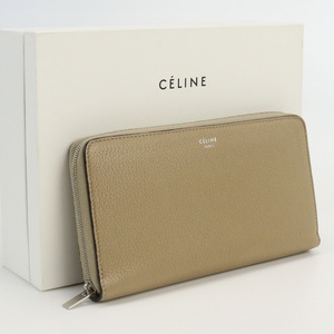 中古セリーヌCELINE ラージジップウォレット 長財布 ブランド カーフスキン ランク：AB us-2 レディース