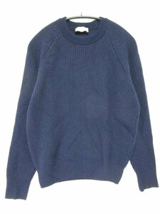 【送料込】 John Smedley ジョンスメドレー ニット ネイビー 紺 無地 カシミヤ ウール クルーネック リブニット イギリス製 sizeXS/964060