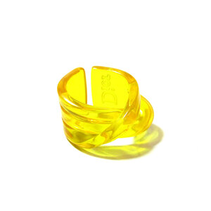 ★Christian Dior yellow plastic twist ring