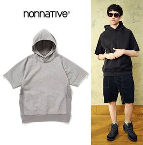 美品 22S/S nonnative DWELLER S/S HOODY COTTON SWEAT OVERDYED VW グレー サイズ2 半袖スウェットパーカー スエット オーバーダイ 41st 