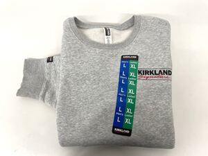 未使用■KS カークランド ユニセックス 裏起毛 トレーナー L / XL グレー メンズ レディース ロゴ