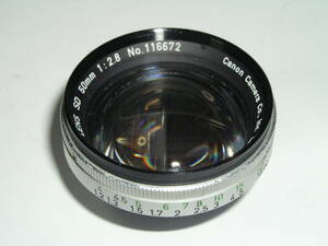 6364● レア” CANON LENS SD 50mm f2.8、Canon Demi C（キャノンデミ C）用、1965年発売 ●72