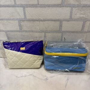 未使用 未開封 2点セット ナラヤ naraya MANDARINA DUCK タイ航空 ポーチ アメニティ類 ロイヤルシルク ビジネスクラス 青 紫 アイボリー