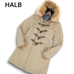 HALB ハルプ テットオム 秋冬 中綿★ 裏地キルティング リアルファー ダッフル コート Sz.M メンズ　C4T11296_C#N