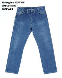 Wrangler 13MWZ INDIGO DENIM PANTS USA 1980s W38 L31 WR24009 Vintage ラングラー デニムパンツ 1980年代 アメリカ製 ヴィンテージ