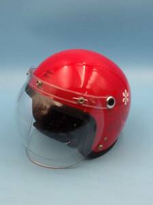 A6819◎Street Alice/ストリートアリス/SMALL LOW JET HELMETS/レディース/バイク用ヘルメット/クリアシールド付属/レッド/赤色/中古