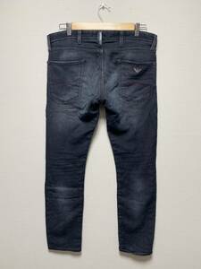 [ARMANI JEANS] J35 Extra Slim イーグルロゴ ストレッチスリム スウェット インディゴスキニーデニムパンツ 33 6X6J35 アルマーニジーンズ