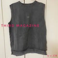 【THIRD MAGAZINE】ピグメントロゴ刺繍ノースリーブトップス