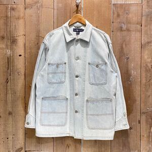 【L】90s シンガポール製 Polo Ralph Lauren デニムカバーオール ラルフローレン ヴィンテージ vintage ビンテージ チョアコート Denim