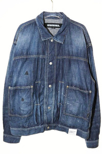 ネイバーフッド NEIGHBORHOOD 24SS WASHED LIGHTWEIGHT DENIM JACKET L 241SPNH-JKM04 ウォッシュド ライトウェイト デニム ペイント ジャ