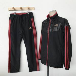 adidas CLIMAPROOF アディダス メンズ ウインドブレーカー 保温裏地 中綿ナイロン上下セット 3本ライン入り 美品 size O