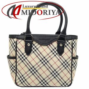 BURBERRY バーバリー ノバチェック ハンドバッグ キャンバスxレザー ベージュ ブラック/450294【中古】