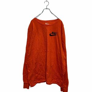 NIKE 長袖 ロゴTシャツ 2XL オレンジ ナイキ ビッグサイズ ワンポイント ロンT ロングTシャツ 古着卸 アメリカ仕入 a603-5479