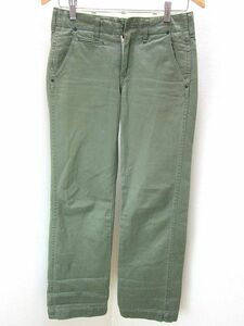 #2761■アメリカーナ AMERICANA シンプルな好デザイン グリーン 緑 コットンパンツ レディースW28■