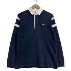 LACOSTE ラコステ 長袖 ラガーシャツ ポロシャツ ネイビー 古着