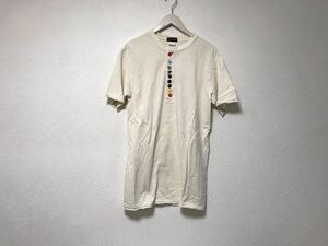 本物プライムヘンプPRiMEHeMPコットンヘンプヘンリーネック半袖Tシャツメンズサーフアメカジミリタリーゴルフオフホワイト白Lアメリカ製