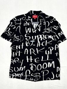 SUPREME Black Ark Rayon S/S Shirt シュプリーム ロゴ レーヨン 総柄 半袖シャツ ブラック Mサイズ