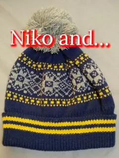 Niko and… ニットキャップ ノルディック柄 ネイビー