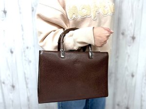 極美品 GUCCI グッチ バンブー ハンドバッグ バッグ レザー 茶 78315