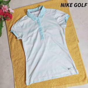 NIKE GOLF 速乾ドライ・半袖ポロシャツ・白&水色 ゴルフ レディース 83529