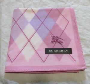 ☆即決☆ 未使用　BURBERRY　バーバリー　ハンカチ　ピンク　シールタグ付き　①