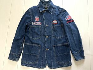 90s HYSTERIC GLAMOUR ヒステリックグラマー カバーオール　ワッペン　デニムジャケット　 インディゴ NO.401398　