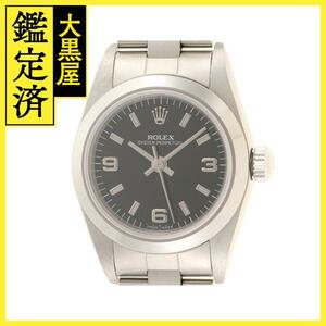 A番　ROLEX　ロレックス　オイスター パーペチュアル　SS　自動巻き　76080　ブラック文字盤　レディース【431】2148103669026