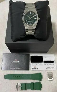 【超美品】ティソ TISSOT PRX 35mm グリーン ラバーベルト付