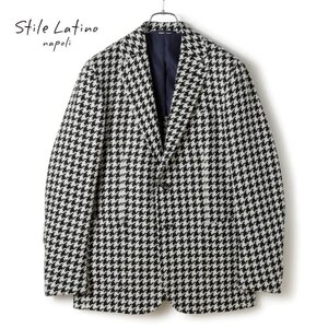 Stile Latino(スティレラティーノ) / アルパカナイロンバスケット千鳥格子柄3Bジャケット(VINCENZO) [stl2450281-50]