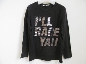 (45685)H＆M　エイチアンドエム　Tシャツ　カットソー　長袖　ブラック系　134/140㎝　USED