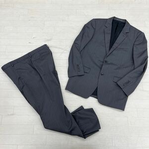 1406◎ Calvin Klein カルバン クライン セットアップ スーツ シングル ジャケット スラックス パンツ ストライプ グレー メンズ