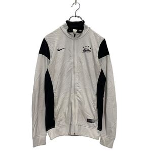 NIKE ジップアップ トラックジャケット S ホワイト ブラック ナイキ ジャージ DRY-FIT ロゴ 古着卸 アメリカ仕入 a602-5831