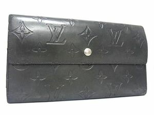 1円 LOUIS VUITTON ルイヴィトン M65102 モノグラムマット ポルトトレゾールインターナショナル 三つ折り 長財布 ブラック系 FD1001