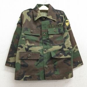 古着 長袖 ミリタリー ジャケット キッズ ボーイズ 子供服 USアーミー ARMY 緑 グリーン 迷彩 23dec20 2OF