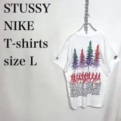 stussy nike ステューシー　ナイキ　コラボTシャツ 古着　白　L