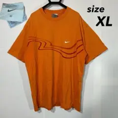 90-00s NIKE ナイキ ウェーブライン スモールロゴ Tシャツ XL