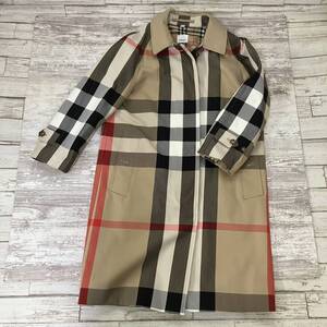 [241225-5K]【現状品】《バーバリー/コート》BURBERRY LONDON ENGLAND/チェック柄/サイズ38/ノヴァチェック/ステンカラーコート/コットン/