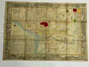 明治初 地図 全図 彩色銅版画『名所絵入 東京 御 絵図』