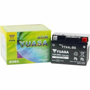 新品 TAIWAN 充電済み 国内液入り バッテリー YTX4L-BS互換 バイ ユアサ BATTERY YUASA 126