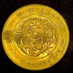 B1920日本　明治十五年　一圓　大型硬貨　古錢 菊紋 竜　一円　コレクション