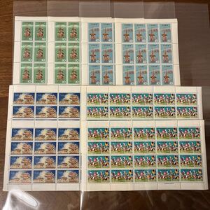 切手 お祭シリーズ 10円×20枚 全4種 8シート 完 額面1,600円 1964