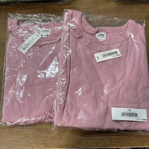 新品 ルック バイ ビームス ミニ ラッフルTシャツ 2枚セット ユニセックス 子供 ピンク 半袖 130センチ (c