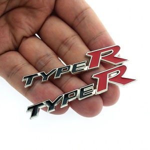 【ゆうパケット送料込】TYPE R 3Dエンブレム 2枚組 ミニサイズ 縦1.3cm×横6.6cm 金属製 HONDA 無限