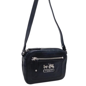 1円 ■ 美品 コーチ ショルダーバッグ 43237 ブラック系 レザー ミニ おでかけ 普段使い COACH ■E.Bsi.Gt-06