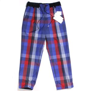 22AW【タグ付き・新品・定価71,500円】Sacai Plaid Pants size2 ブルー×レッド 22-02839M サカイ チェックパンツ