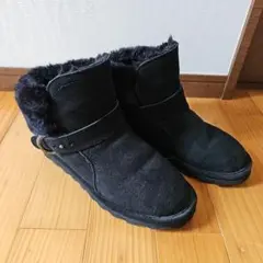 BEARPAW ムートンブーツ 黒 ファー付き