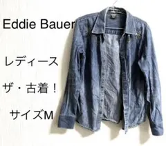 Eddie Bauer デニムシャツ長袖　Mサイズ  破れ・傷ありの「ザ・古着」