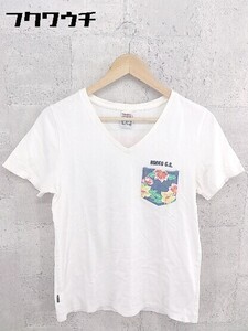 ◇ VISION STREET WEAR ヴィジョン ロゴ プリント 半袖 Tシャツ カットソー サイズM ホワイト マルチ レディース