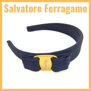 Salvatore Ferragamo サルヴァトーレフェラガモ ヴァラリボン カチューシャ GP ファブリック 美品